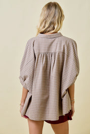 Oversized Seersucker Top
