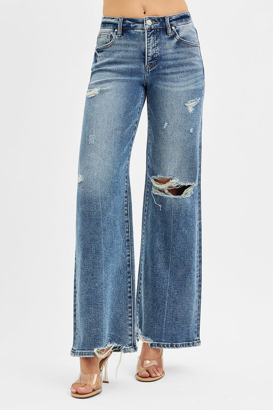 Risen TC Mid Rise Fit Wide Jeans