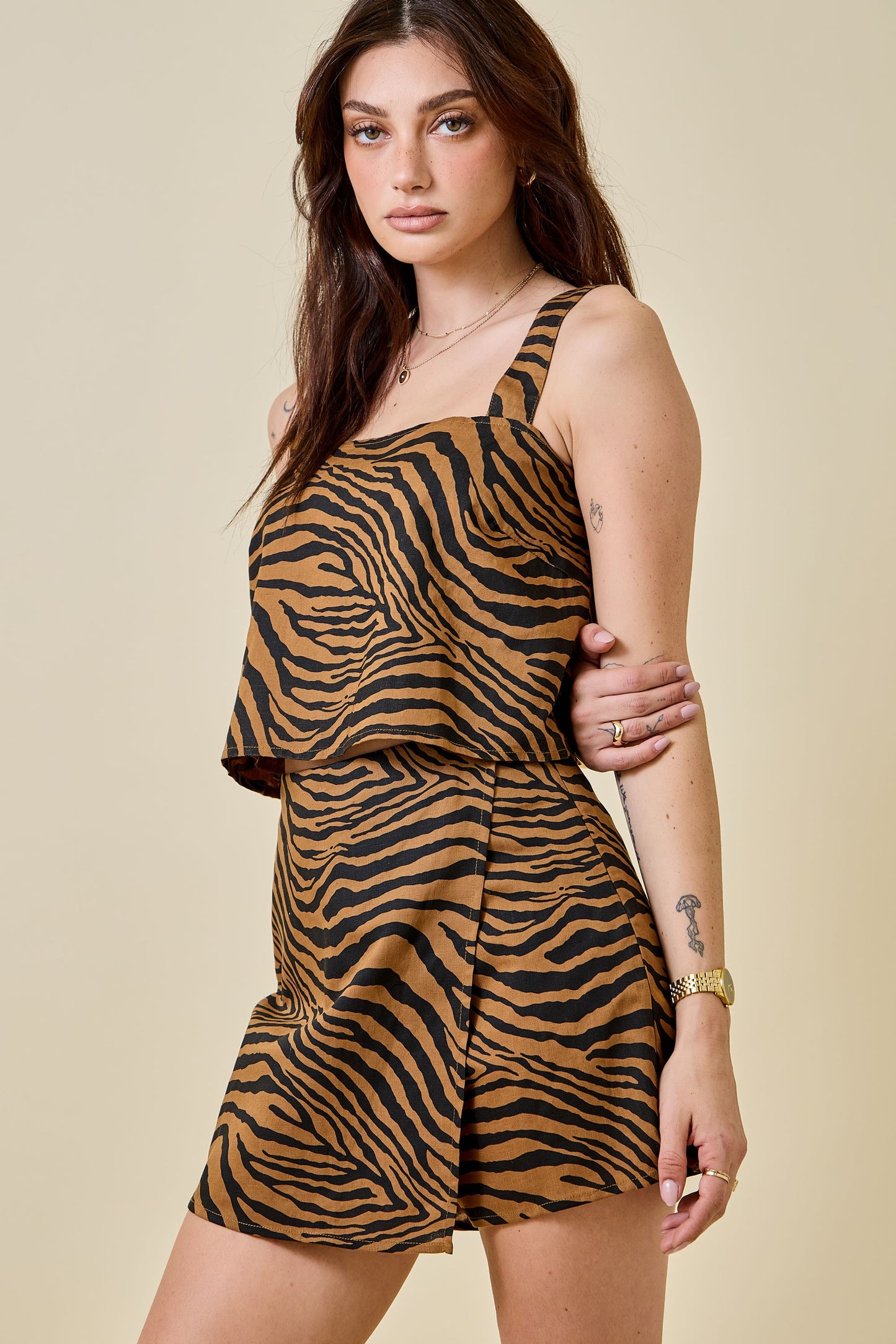 Mila Tiger Print Crop Top