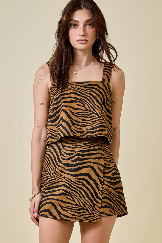 Mila Tiger Print Crop Top