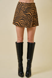 Mila Tiger Print Wrap Skort