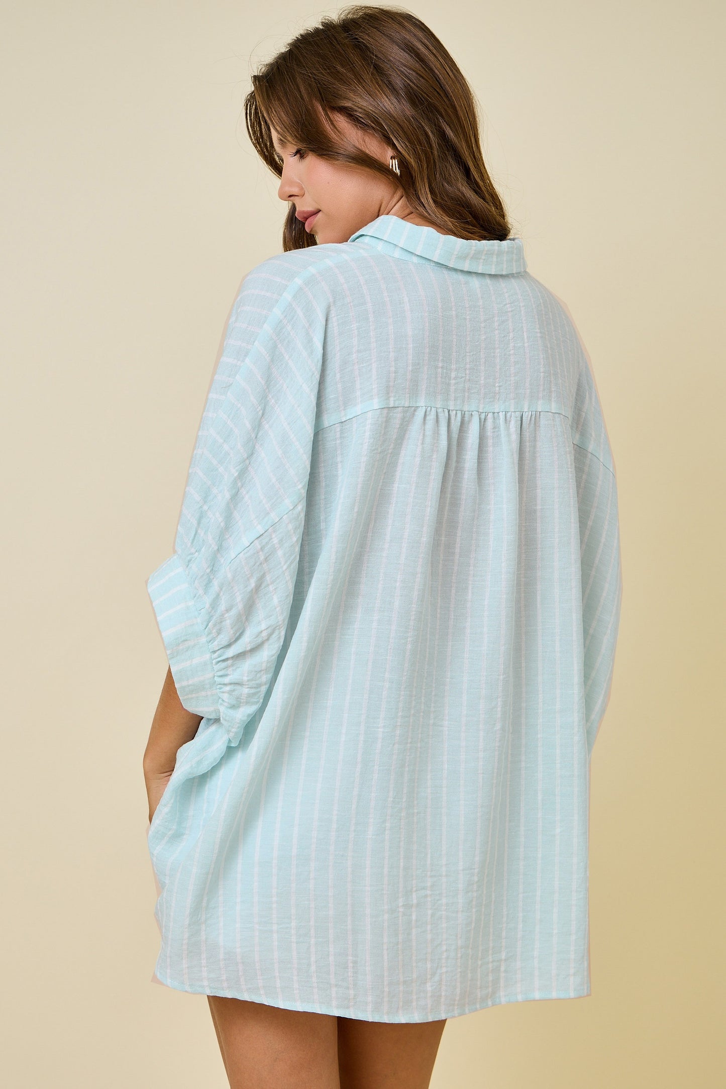 Maggie Oversized Crinkle Button Down