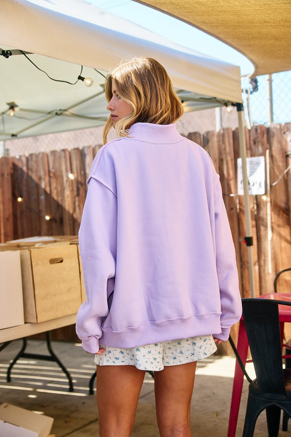 'JESUS' Embroidered Mock Neck  Sweatshirt