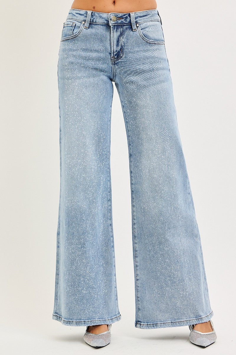 Tia Sparkle Risen Low Rise Jeans