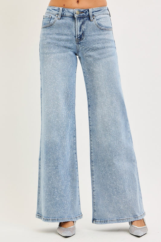 Tia Sparkle Risen Low Rise Jeans