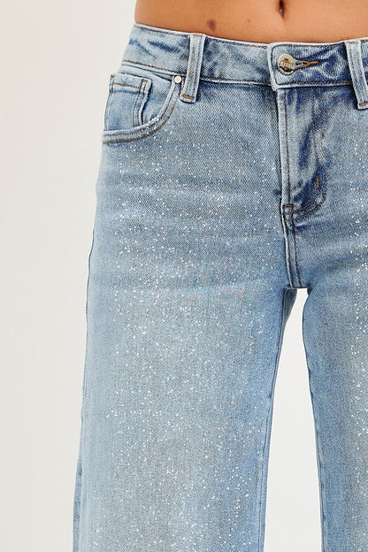Tia Sparkle Risen Low Rise Jeans