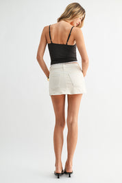 Ecru Denim Skort