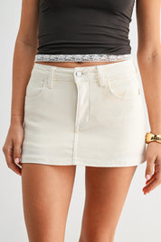 Ecru Denim Skort