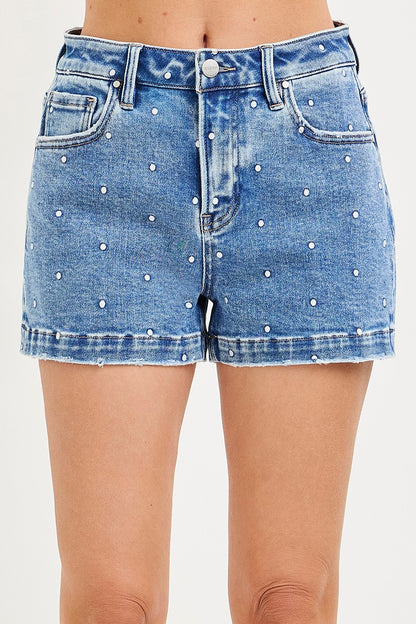 Dot Embroidered Relaxed Shorts