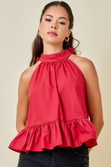 Peplum Halter Top