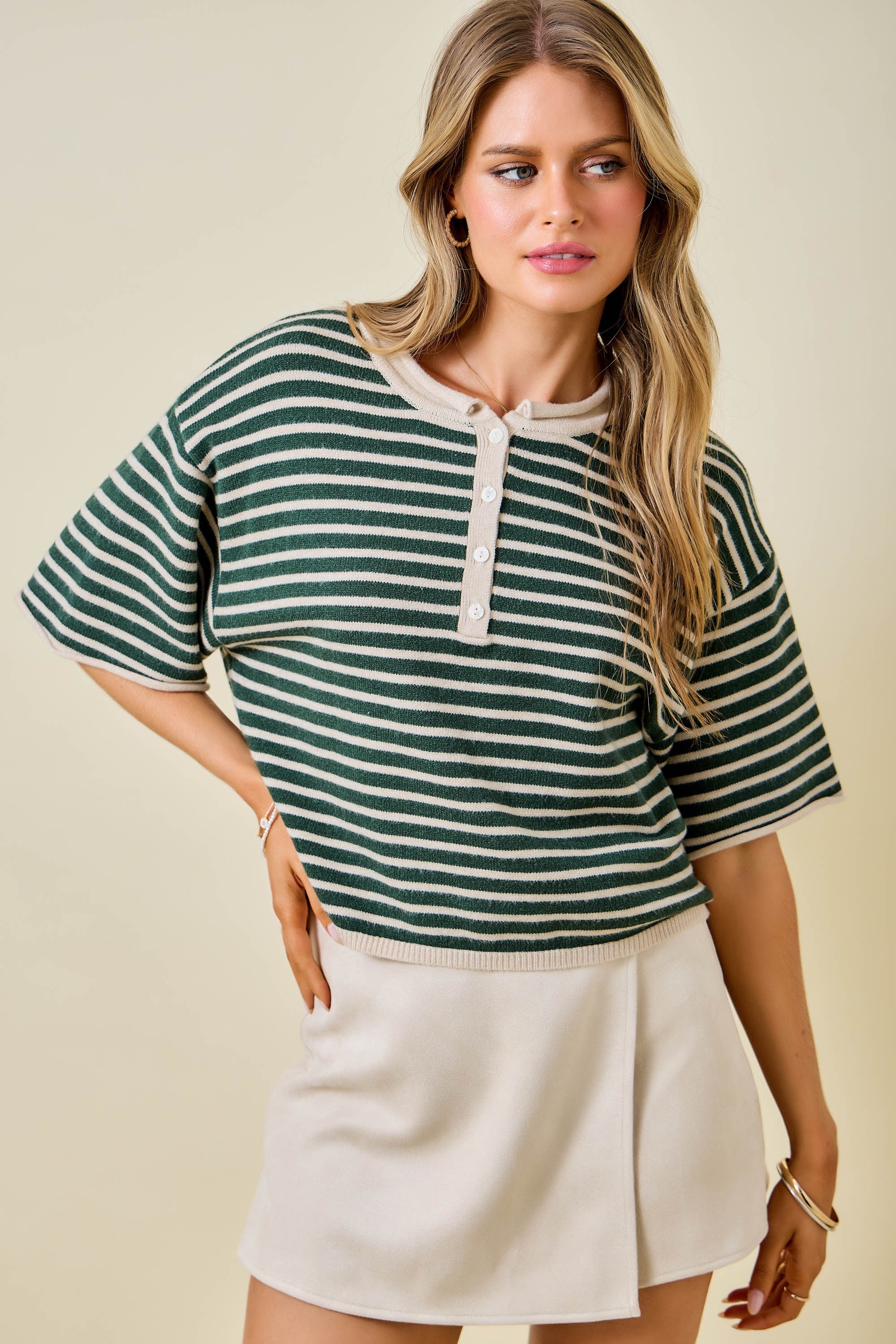 Henley Knit Top