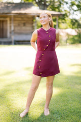 Button Detail Wrap Skort Romper