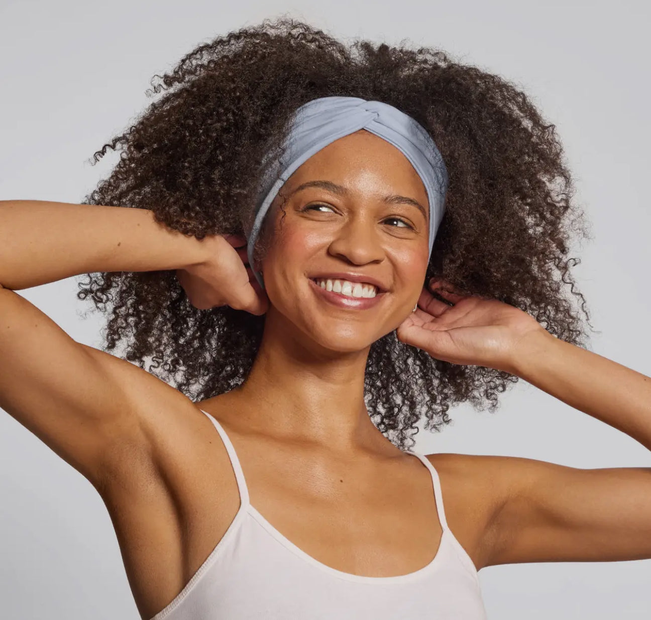 Recycled Fabric Wide Twist Headbands - Blue