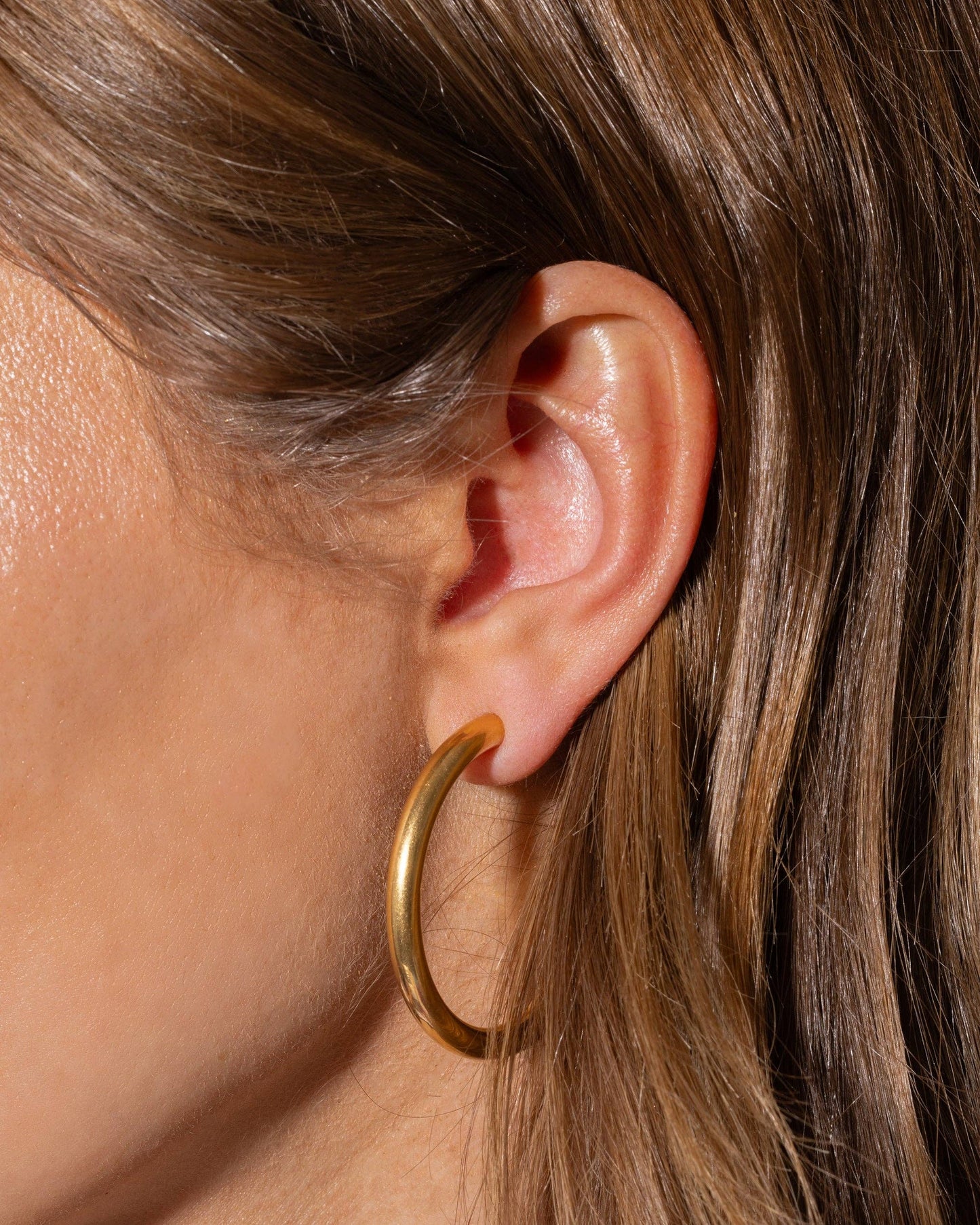 Hoop Earrings - Large - Gold-Plated - Terry