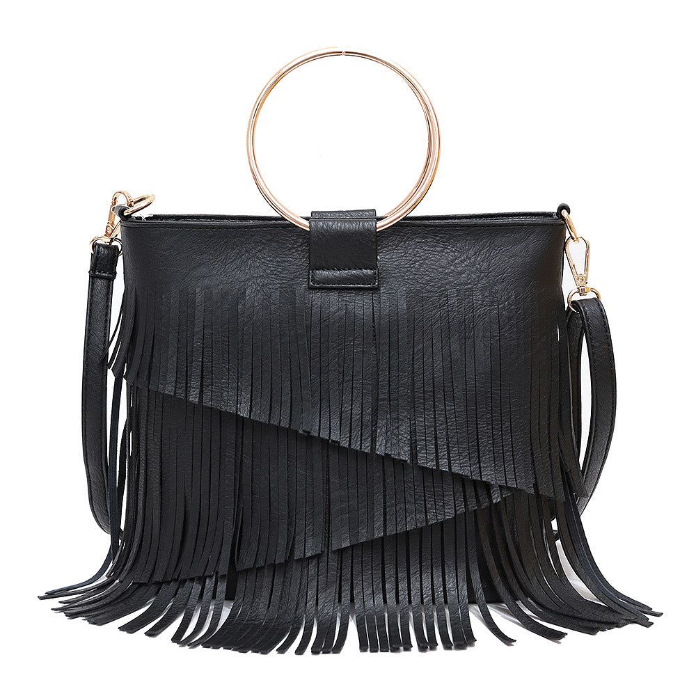 Iron Ring Handle Crossbody Bag