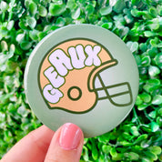 Helmet - Geaux - Green & Gold - Game Day Button