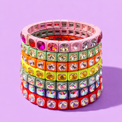 Enamel Stretch Bracelet - Small Gems - Zoe - Assorted Colors