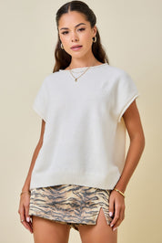 Sia Rolled Sleeve Knit Top