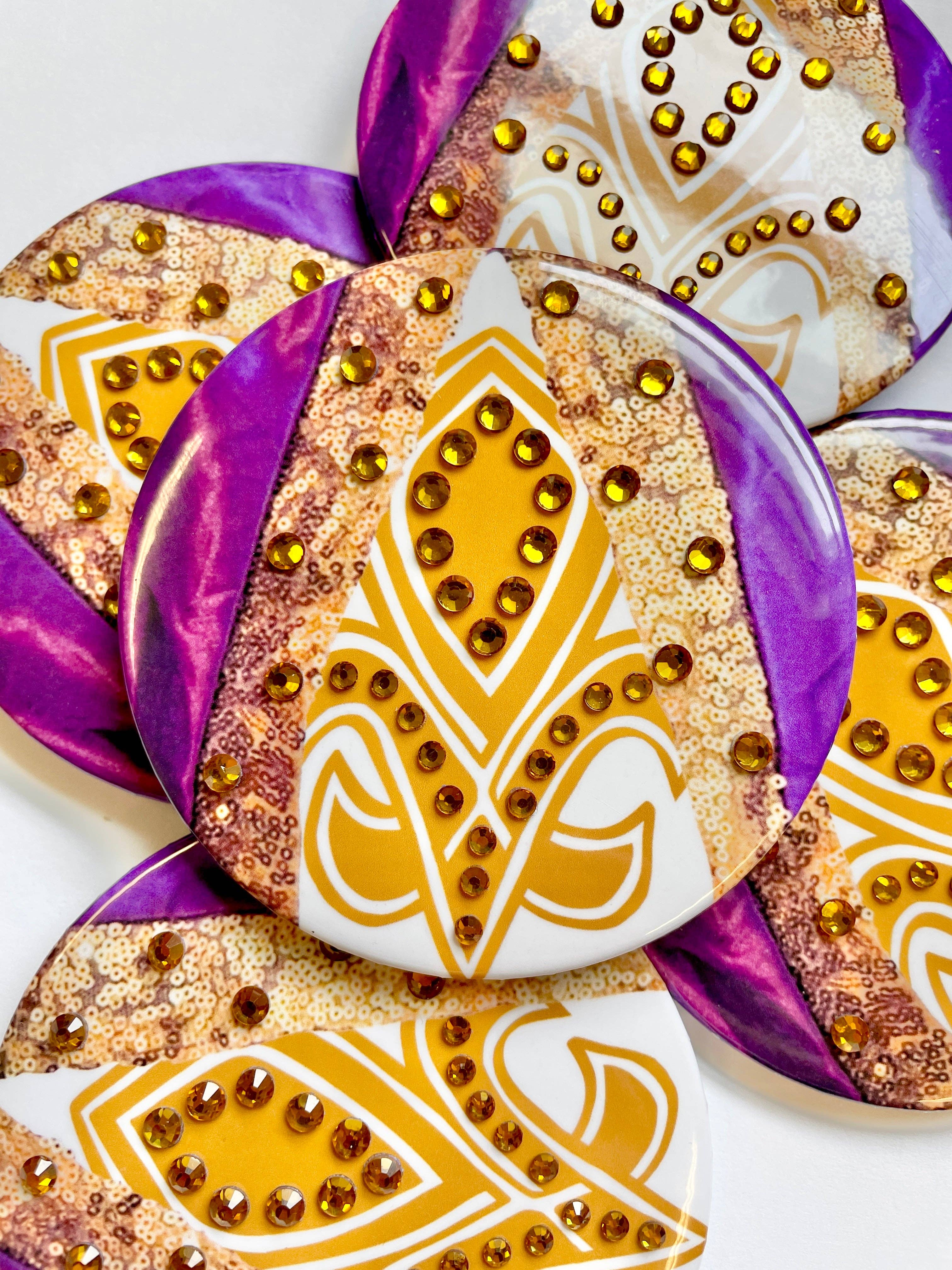 Team Pride - The Girlies - Game Day Button *Rhinestones*