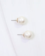 Alina Textured Pearl Stud Earring Cream