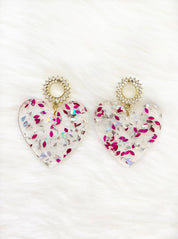 Confetti Heart Earrings