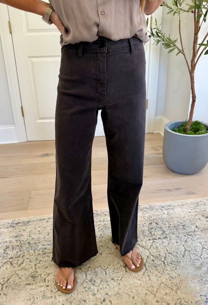 Straight Wide Leg Denim Pants