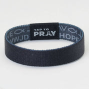 Tap To Pray® Wristband – Symbols of Faith - Grey