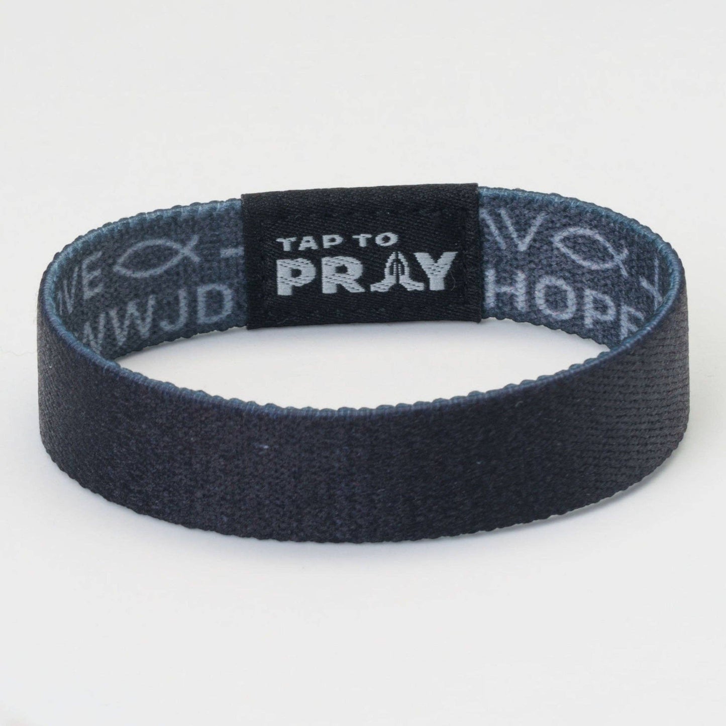 Tap To Pray® Wristband – Symbols of Faith - Grey