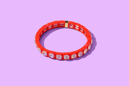 Enamel Stretch Bracelet - Small Gems - Zoe - Assorted Colors