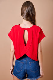 Cutout Back Knit Top