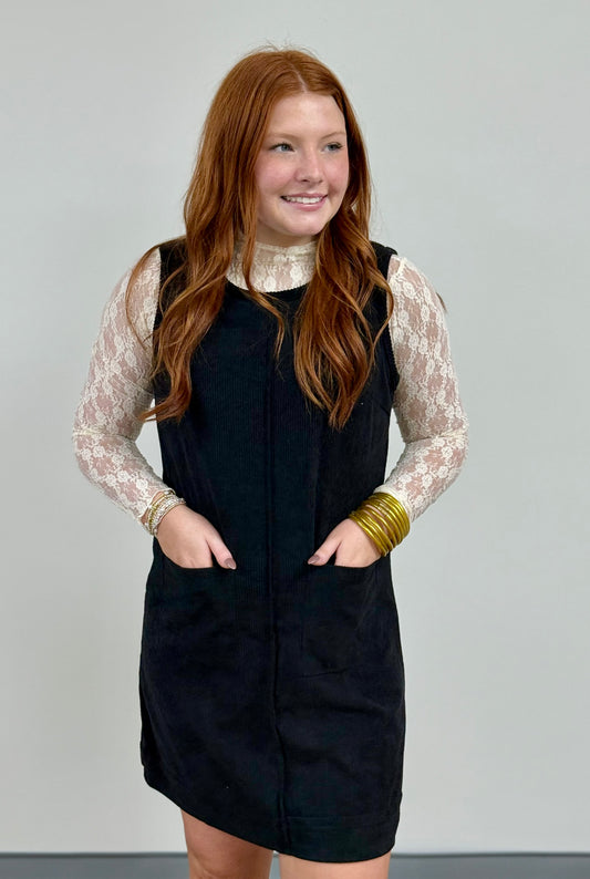 Sleeveless Corduroy Mini Dress