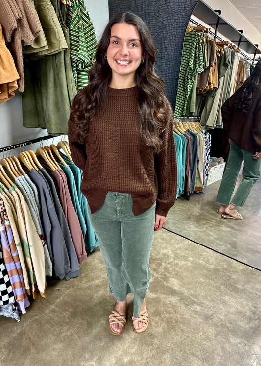 Tori High Waisted Wide Leg Corduroy Pants