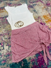 Gingham Wrap Skort