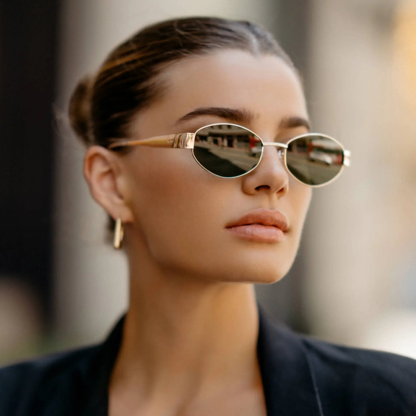 VERONA SMALL OVAL METAL FRAME SUNGLASSES