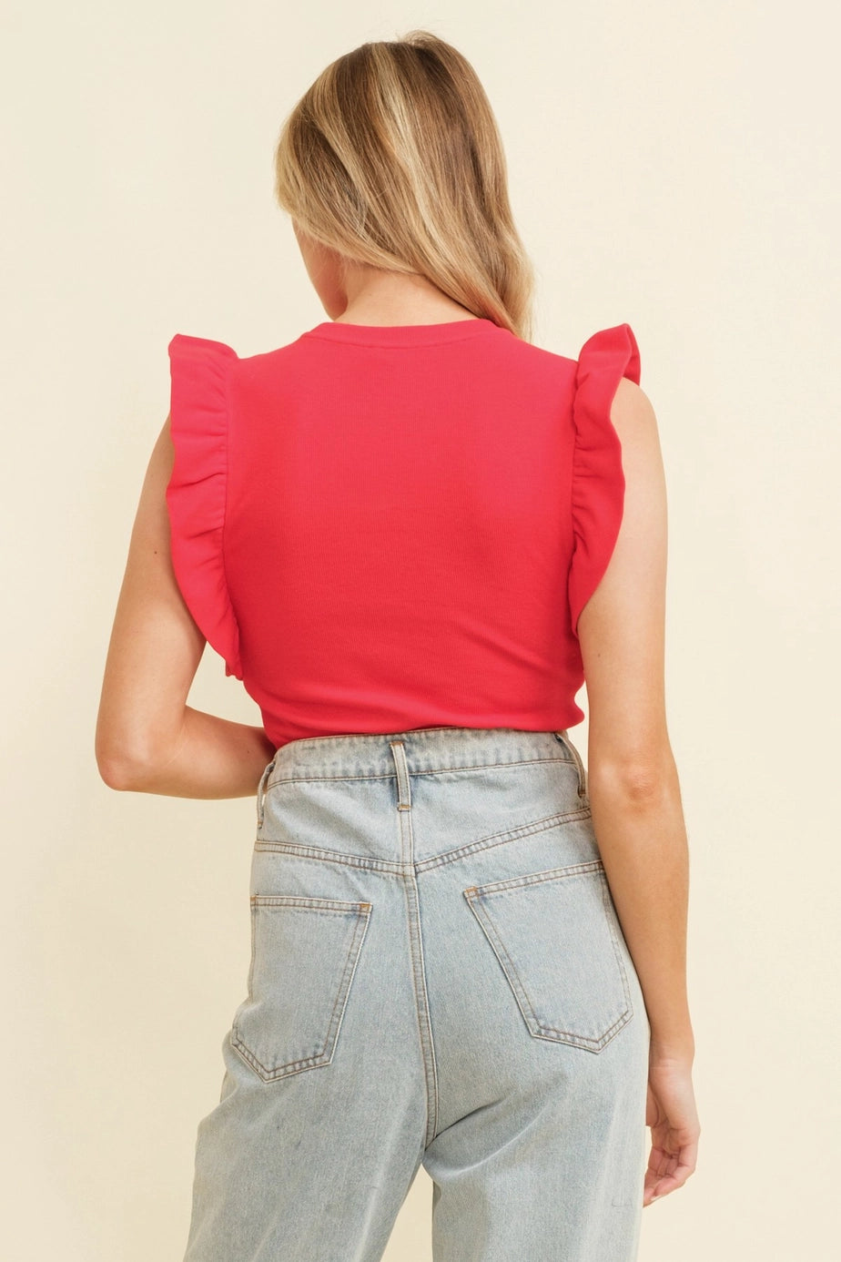 Ruffle Cap Sleeve Top