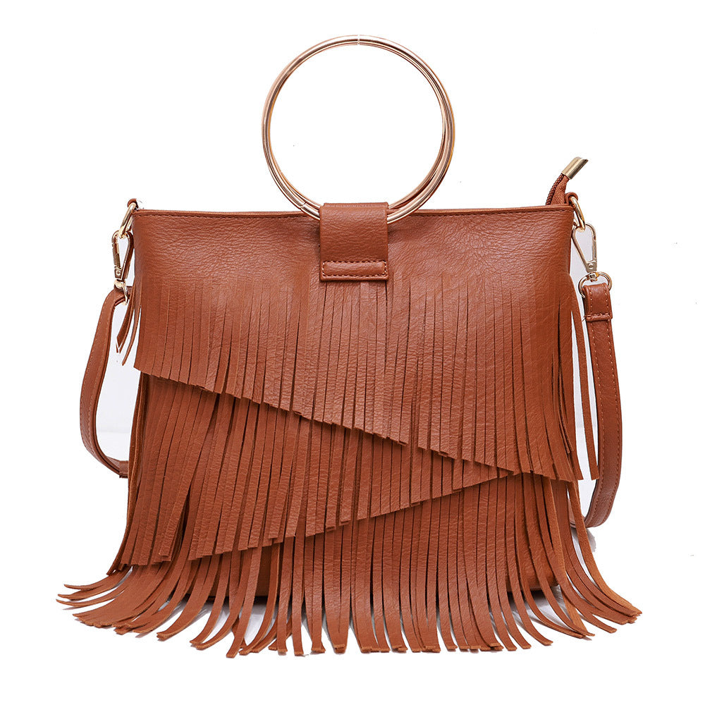 Iron Ring Handle Crossbody Bag