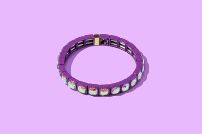 Enamel Stretch Bracelet - Small Gems - Zoe - Assorted Colors