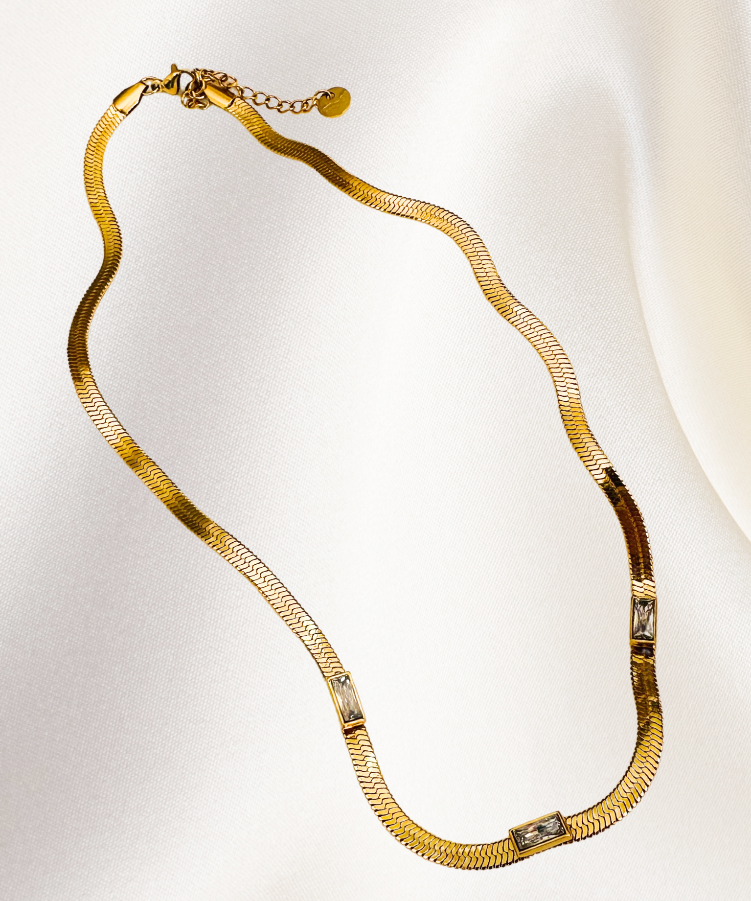 KIARA Herringbone Gemstone Necklace