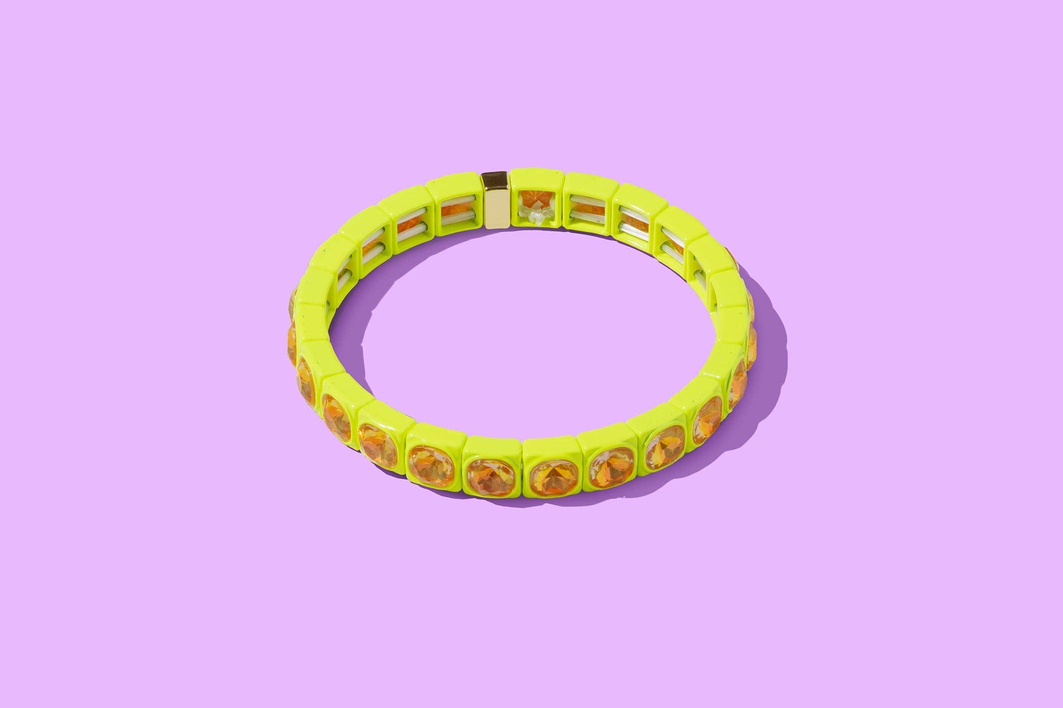 Enamel Stretch Bracelet - Small Gems - Zoe - Assorted Colors