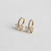 Vintage Inspired Zircon Bow Earrings