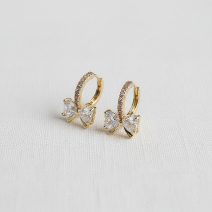 Vintage Inspired Zircon Bow Stud Earrings