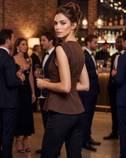Stretch Cap Sleeve Peplum Top
