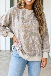 Camouflage Print Shift Plus Size Sweatshirt