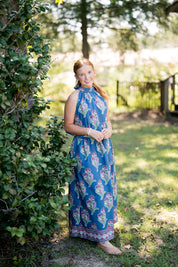Floral Print Halter Top & Maxi Skirt Set