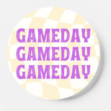 Triple Threat - Yellow & Purple - Game Day Button
