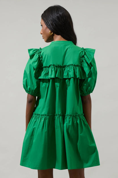 Maci Poplin Ruffle Dress