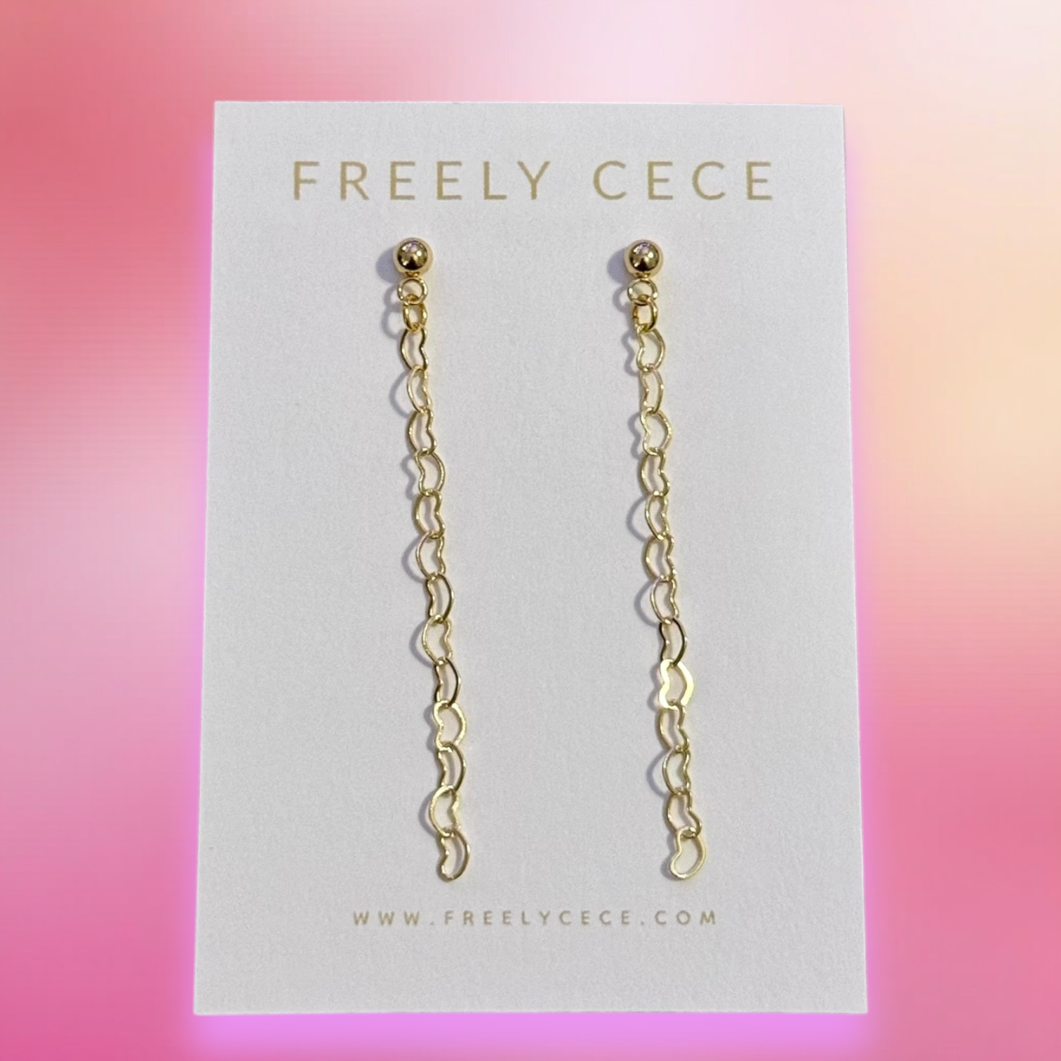 Heart Chain Duster Earrings 