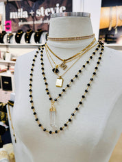 ARI Pearl Letter Herringbone Necklace