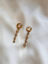 CZ Crystal Huggie Drop Earrings