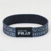 Tap To Pray® Wristband – Symbols of Faith - Grey